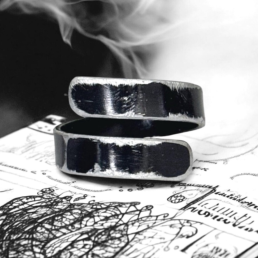 5 For $25💫Alternative Black Aluminum Coiled Ring